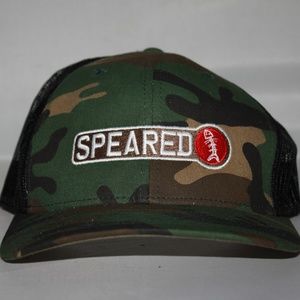 SPEARED Camo Truckers Cap Spearfishing Scuba Hat